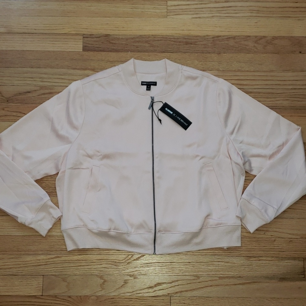 NWT Glamour x Lane Bryant Embroidered Bomber